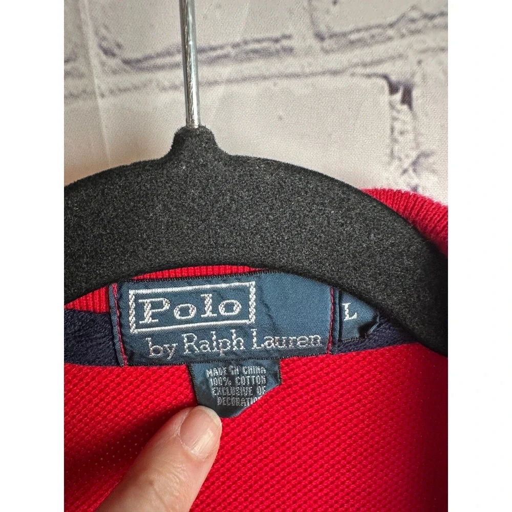 Polo Ralph Lauren Striped Polo Shirt Classic Fit Red Green Navy L